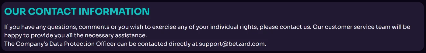 Betzard Casino Klantenservice